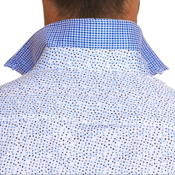ROBERT GRAHAM ‘BECAN” TWO TONE DOT PRINT LONG SLEEVE SHIRT - Picture 4 of 16